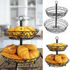 2 Tier Metal Wire Fruit Bowl Basket Storage Holder Stand Kitchen Vegetable Rack