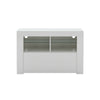 Modern White TV Unit Cabinet Stand High Gloss Doors Matt Body RGB LED Lights