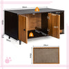 Wooden Storage Sideboard Industrial Cat House Cupboard w/cratch Pad & 2 Doors