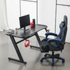 LED RGB Gaming Desk PC Computer Table Carbon Fibre Metal Racing Office Writing