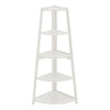 5 Tier Ladder Corner Shelf Storage Display Unit Wooden Stand Rack Home White UK