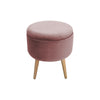 Velvet Padded Ottoman Stool Storage Box Round Footstool Dressing Table Chair