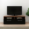 Modern 100cm Black & Walnut TV Unit Stand Cabinet RGB LED Lights Living Room