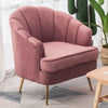 Modern Pink Velvet Fabric Tub Chair Comfy Padded Seat Lounge Armchair Relax Sofa