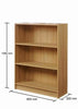 3 Tier Low Wide Wooden Bookcase Shelving Display Storage Unit Wood Furniture