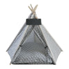 Dog Kennel House Foldable Pet Tent Pyramid Cat Puppy Kitten Shelter Playpen Grey