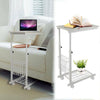 Adjustable Bed Sofa Side End Table C Shaped Coffee Tea Laptop Desk Trolly Tray