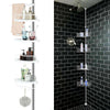 Telescopic Bathroom Shelf Non Rust Corner Shower Rack Storage Organiser Baskets