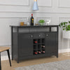 Farmhouse Kitchen Storage Cabinet Sideboard with 9 Wine Rack Buffet Cupboards