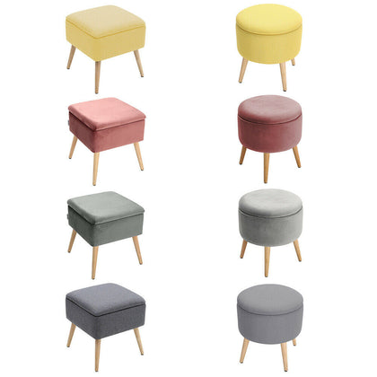 Chesterfield Velvet/Fabric Ottoman Storage Box ake Up Dressing Table Stool Chair