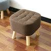 Linen Fabric Padded Stool Bench Footstool Pouffe Living Room Bedroom Footrest
