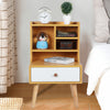 Bedside Tables Nightstand Cabinet with 1 Drawer & Bookshelf Storage Unit Bedroom