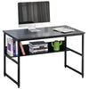 Laptop Desk Study Table Workstation Metal Storage Shelf Home Office Black