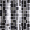 Modern 200 x 220cm Bathroom Mosaic Pattern Extra Long Shower Curtain With Rings
