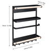 Kitchen Magnetic Organiser Rack Fridge Side Shelf Spice Storage Holder w/ Hooks