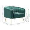 Emerald Green Velvet 2 Seater Sofa Couch Settee Oyster Shell Tub Chair Armchair