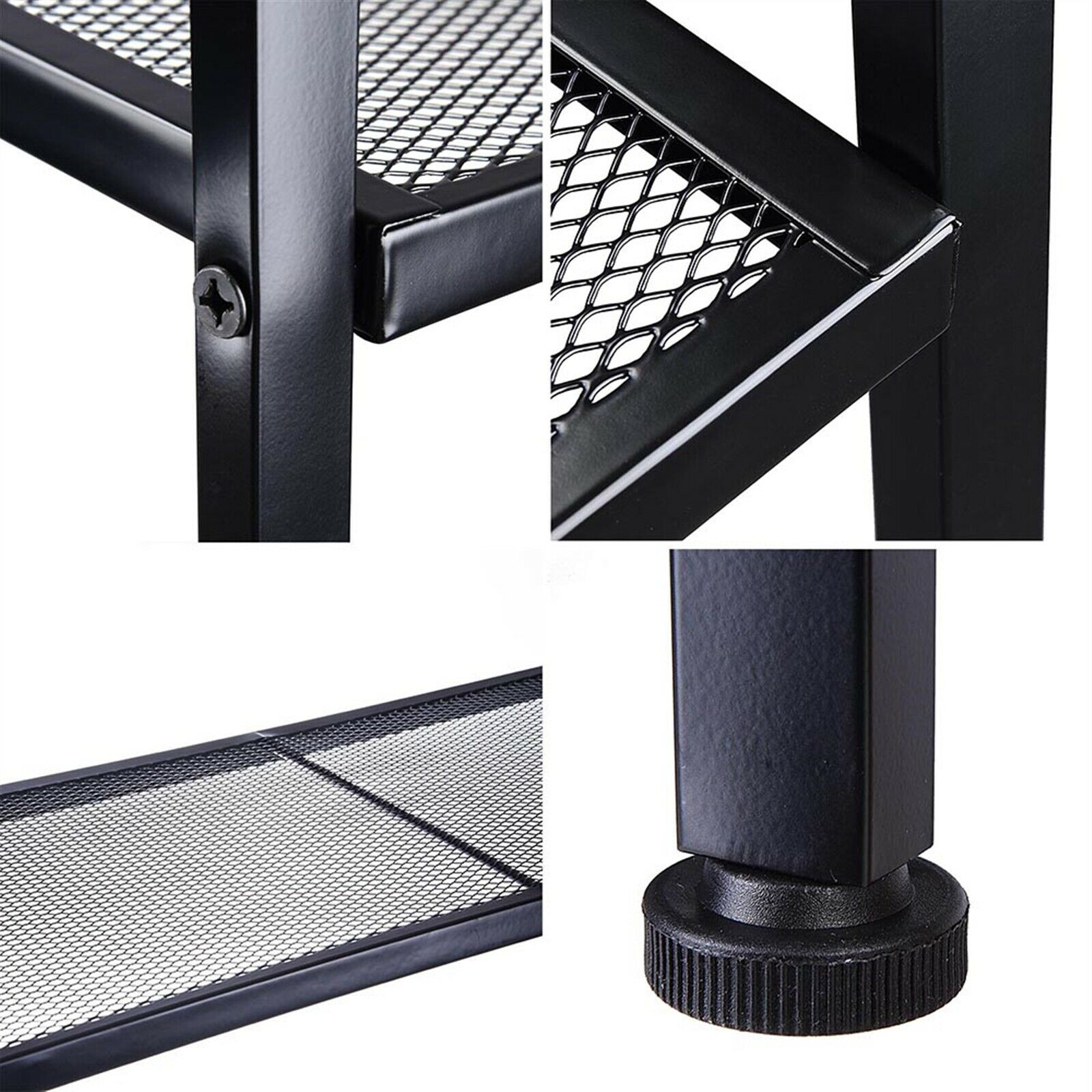 Metal Ladder Shelf Standing Rack Leaning 4 Tier Unit Bookcase Display Storage