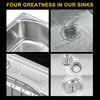 Stainless Steel Kitchen Sink Single Bowl Catering Topmount Square