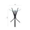 Small Coffee Table Tempered Glass Top Sofa Side End Table Lamp Stand 40cm Round