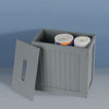 Wooden gray Crisp Finish Small Toilet Cleaning Product Storage Tidy Box Unit