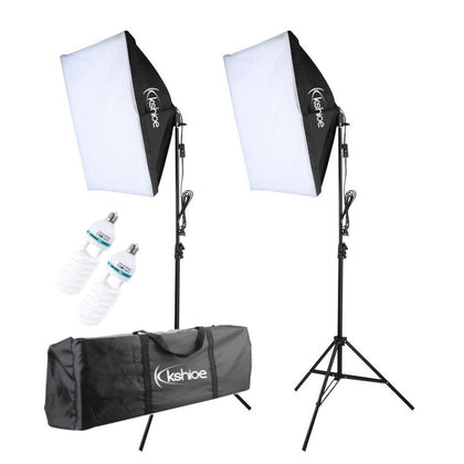 2x Softbox Continuous Lighting Kits Photo Studio Photography with Light Stand