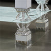 Rectangle Glass Coffee Table with Stroage Modern Living Room Furniture Chrome