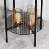 Double Tier Grey Tempered Glass Coffee Table End Side Display Table Night Stand
