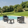3 Piece Weatherproof Rattan Outdoor Garden Furniture Set , 2 Chairs + 1 Table (3 Pcs Anthracite)