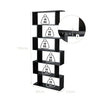 6-tier Bookcase Industrial S-Shaped Bookshelf Wooden Storage Display Shelf Home