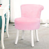 Chic Dressing Table Stool Fluffy Fabric Padded Scroll Back Dining Vanity Chair