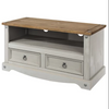 Small Wooden TV Stand Rustic Wood Furniture Vintage Media Cabinet Grey Room Unit
