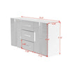 Sideboard Storage Cabinet Cupboards 3 Drawers 2 Doors TV Stand Unit LED Lights
