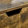 Coffee Table Wood Finish Metal Frame Sofa Table with Drawer & Shelf Brown
