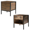 Retro Rustic Bedside Cabinet Industrial Nightstand Side Table Storage Drawer