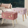 Velvet Storage Stool Trunk Ottoman Bedroom Dressing Vanity Chair Pouffe Seat