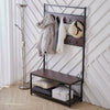 Industrial Steel Clothes Rail Rack Stand Rustic Wood Retro Vintage Garment 180cm