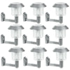 2, 4, 6, 10 x Silver Solar Powered LED Wall Light Outdoor Garden Safety Lighting