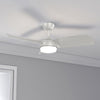 42" Ceiling Fan With Dimmable LED Light 3 Blades Remote Control 6 Speed Silver