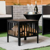 Square Fire Basket BBQ Grill Heater Outdoor Garden Firepit Brazier Patio Outside