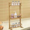 Bamboo Wooden Refrigerator Rack Wall Hanging Shelf Kitchen Storage Free Standing