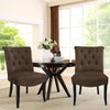 2pc Dining Chairs Velvet Padded Seat Button High Back Kitchen Lounge Restaurant