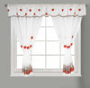 New Kitchen Curtain Window Curtain Net Set Rod Pocket Attached Valance Tiebacks
