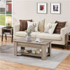 Wooden Coffee Table with Storage Lift Up Top and Shelf for Living Room, Gray