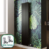 Vertical Radiator Double Black Flat Panel Tall Upright Rad 1800x408mm With Valve