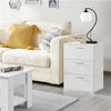 Modern Bedside Table Storage Nightstand Cabinet w/ 3 Drawers Bedroom Furniture