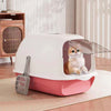 Hooded Cat Kitten Litter Tray Enclosed Pet Loo Toilet Box with Scoop Easy Clean