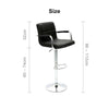 2 × Bar Stools Leather Chairs Breakfast Chairs Swivel Gas Lift Kitchen Cushioned
