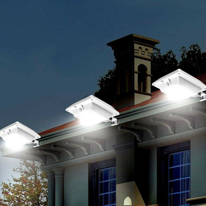 White Solar Powered Practical Modern Outdoor Garden Wall Fence LED Gutter Light