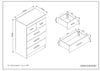 Chest of 3+2 Drawers Bedroom Cabinet Storage Sideboard Drawer Black Walnut New