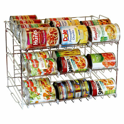 3 Tier 36 Can Rack Stackable Kitchen Can Organiser Storage Can Holder Cabinet
